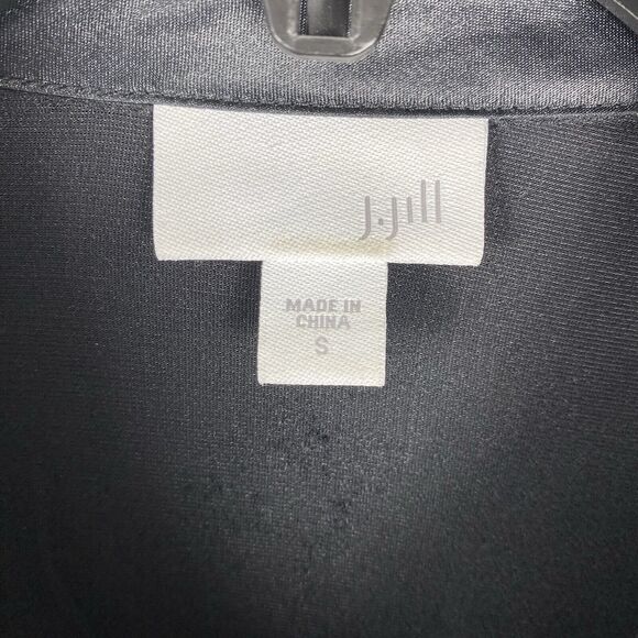 J Jill Velvet Button Down Shirt Womans Small Black Boho Witchy Goth Stevie Nicks - Picture 7 of 7